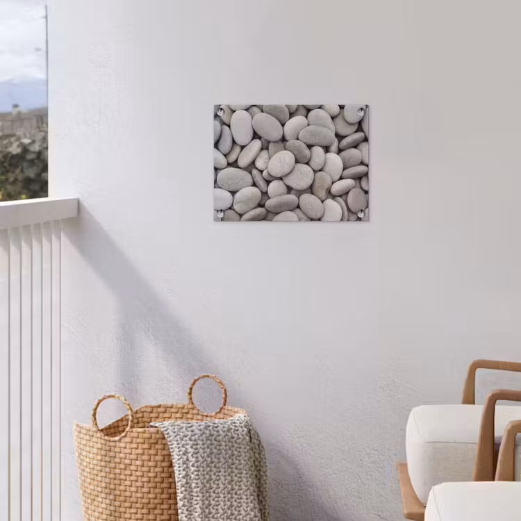 Kiezels - Stenen - Grijs tuinposter los doek klein -sfeer8