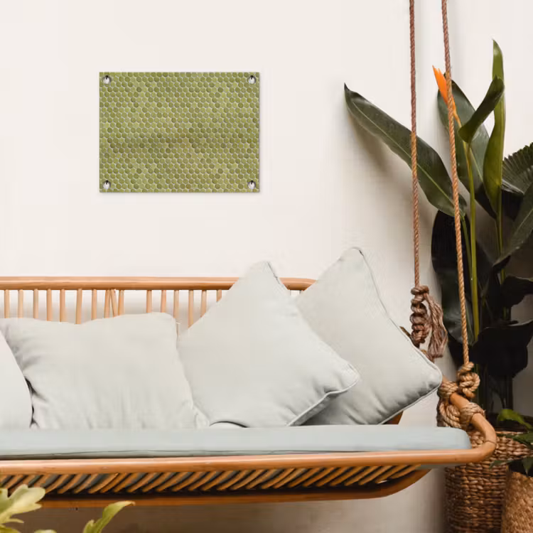 Penny - Mozaïek - Olijfgroen tuinposter los doek klein 239 -sfeer7
