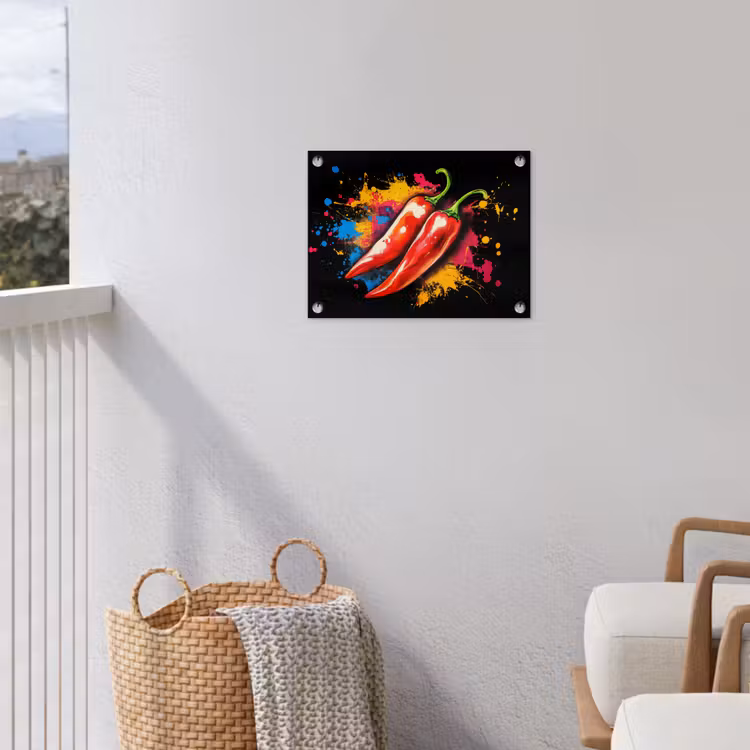 Peper - Graffiti - Verf - Abstract - Modern - Kleurrijk tuinposter los doek klein -sfeer8