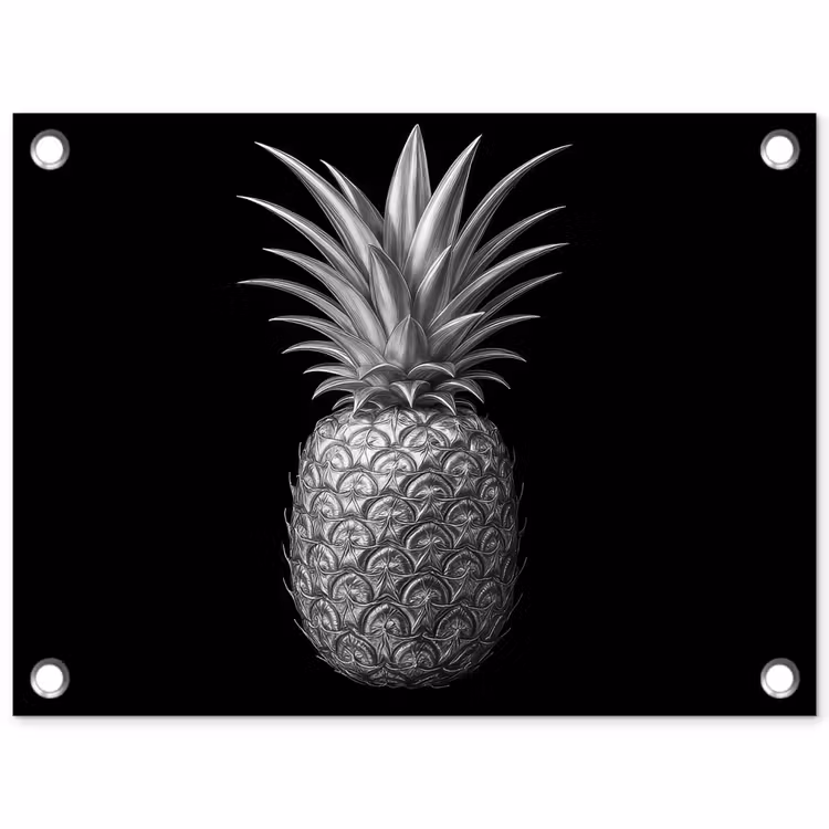 Ananas - Gedetailleerd - Bladeren tuinposter los doek klein -3d