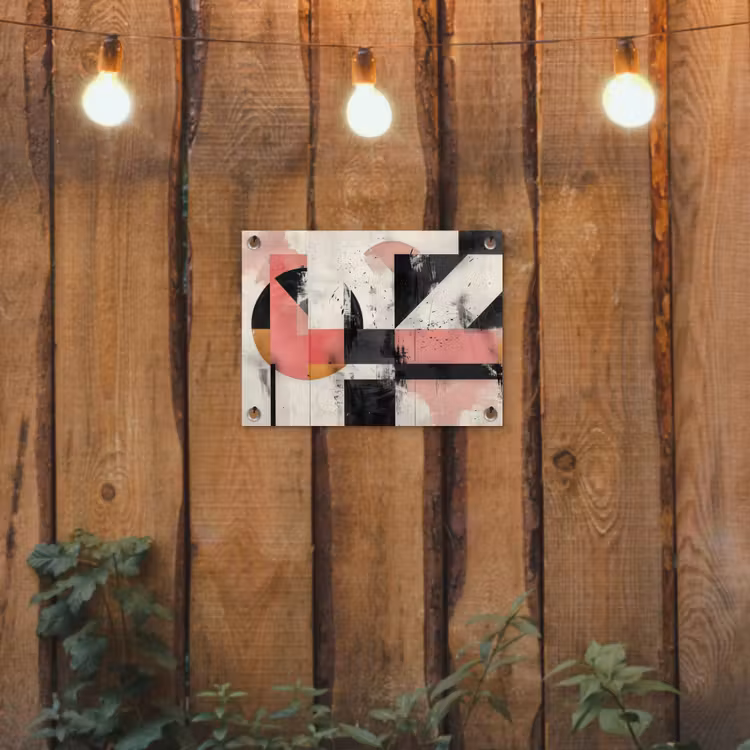 Roze - Abstract - Aesthetic - Modern - Vormen tuinposter los doek klein -sfeer1