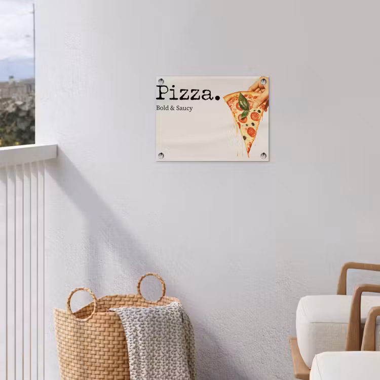 Pizza - Kaas - Pepperoni tuinposter los doek klein -sfeer8