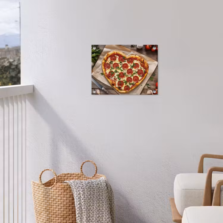 Pizza - Hart - Pepperoni - Tomaat tuinposter los doek klein -sfeer8