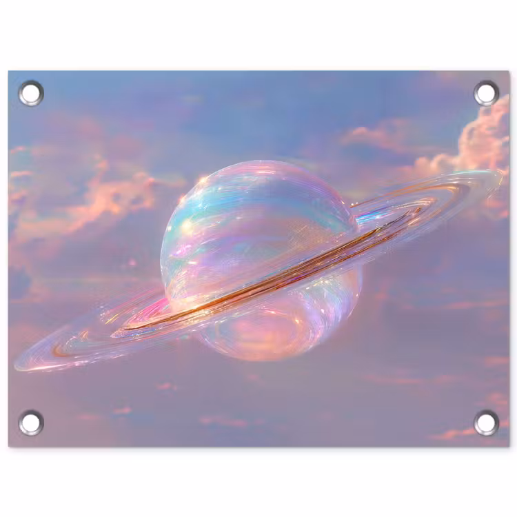 Planeet - Lucht - Wolken - Pasteltinten tuinposter los doek klein -3d