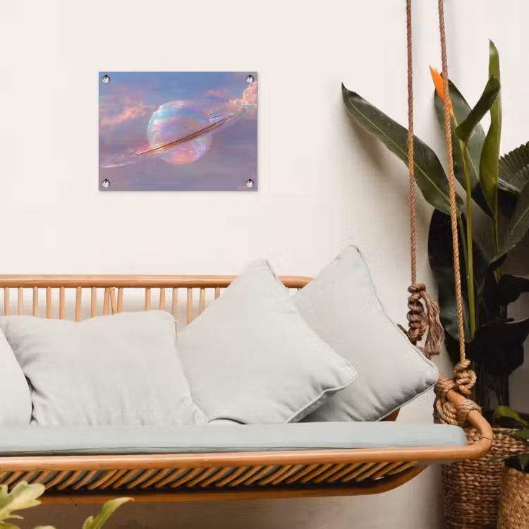 Planeet - Lucht - Wolken - Pasteltinten tuinposter los doek klein -sfeer7