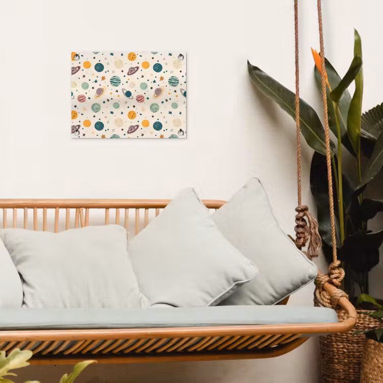 Planeten - Retro - Kleurrijk tuinposter los doek klein 239 -sfeer7