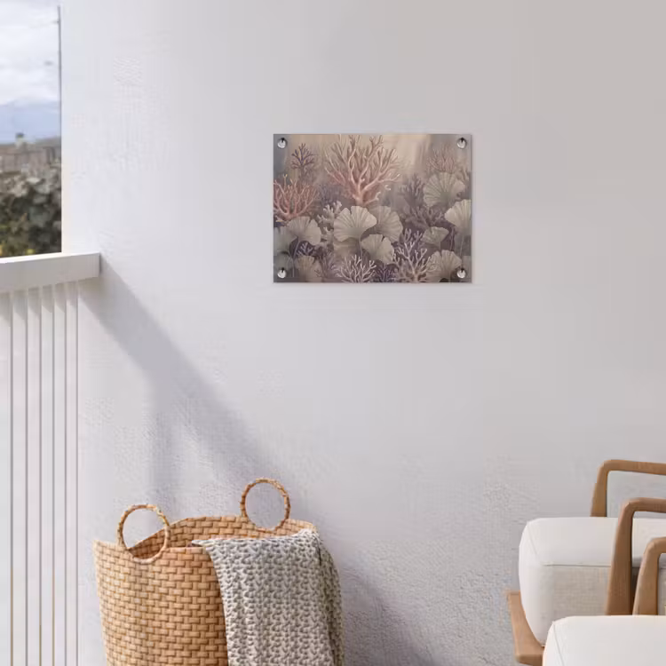 Plant - Bladeren - Zee - Illustratie - Groen tuinposter los doek klein -sfeer8