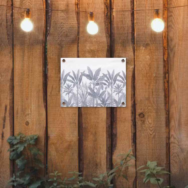 Planten - Bladeren - Natuur - Grijs tuinposter los doek klein -sfeer1