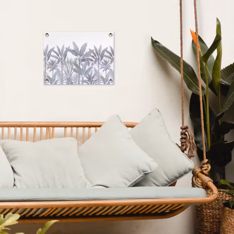 Planten - Bladeren - Natuur - Grijs tuinposter los doek klein -sfeer7