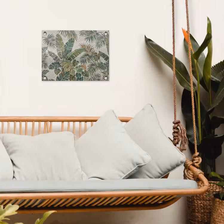 Planten - Tropisch - Mozaïek - Natuur - Groen tuinposter los doek klein -sfeer7