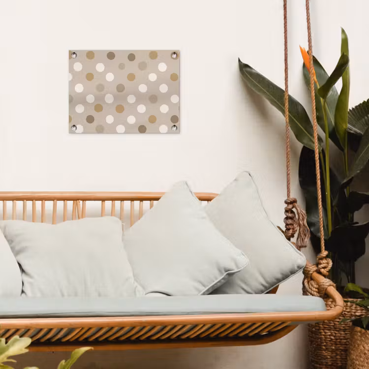 Polka - Dots - Beige tuinposter los doek klein 239 -sfeer7
