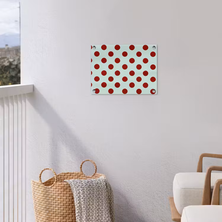 Polka - Dots - Rood tuinposter los doek klein 239 -sfeer8