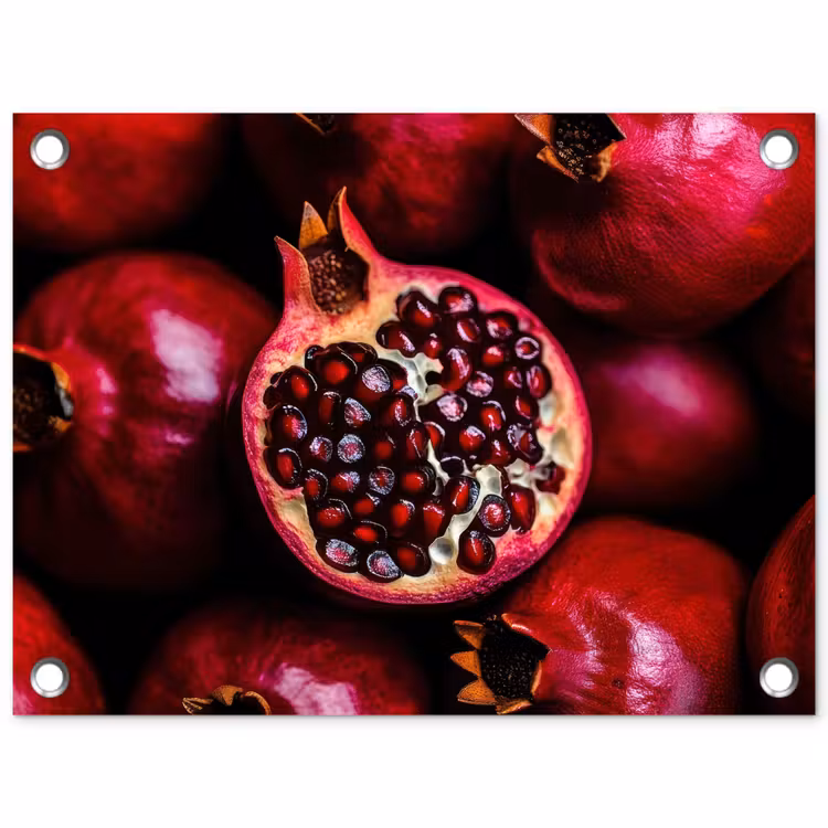 Granaatappel - Rood - Fruit tuinposter los doek klein -3d