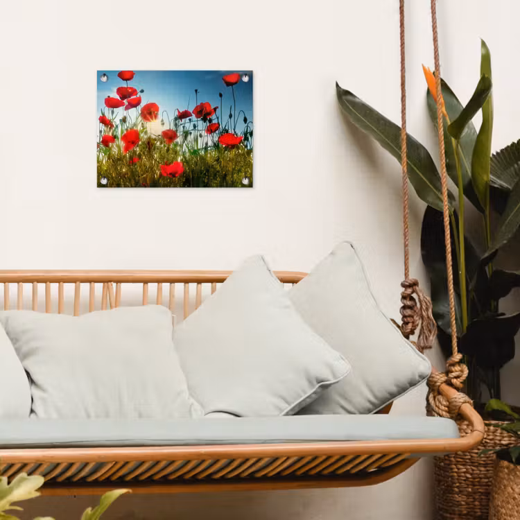 Klaprozen in ochtendlicht tuinposter los doek klein -sfeer7