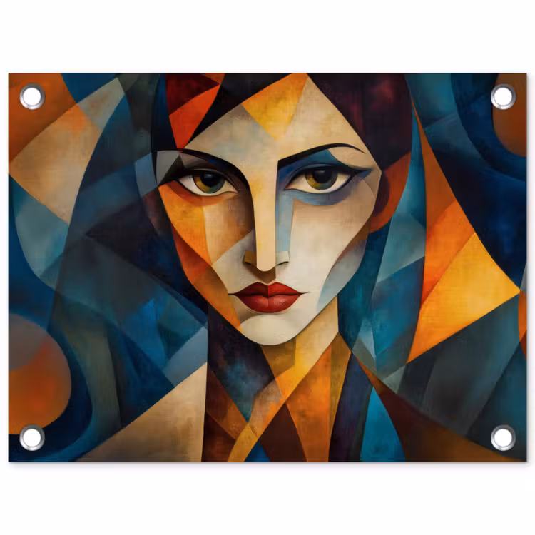 Portret - Abstract - Vormen tuinposter los doek klein -3d