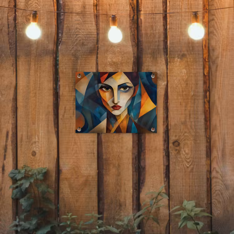 Portret - Abstract - Vormen tuinposter los doek klein -sfeer1