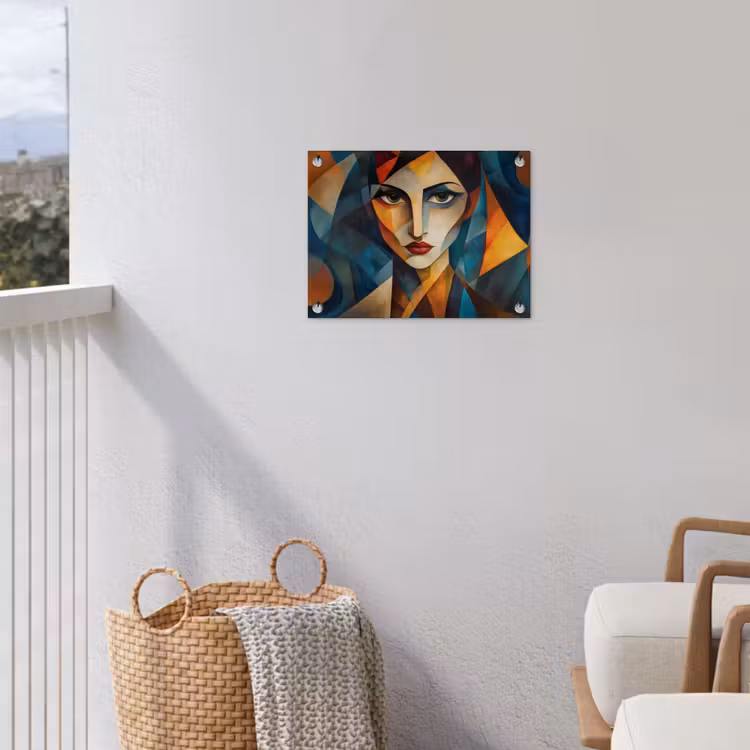 Portret - Abstract - Vormen tuinposter los doek klein -sfeer8
