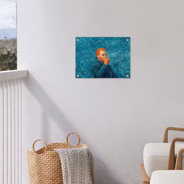 Portret - Klassiek - Blauw tuinposter los doek klein -sfeer8