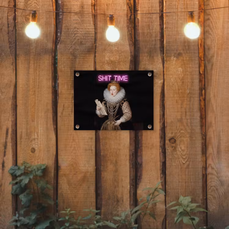 Portret - Humor - Neon tuinposter los doek klein -sfeer1