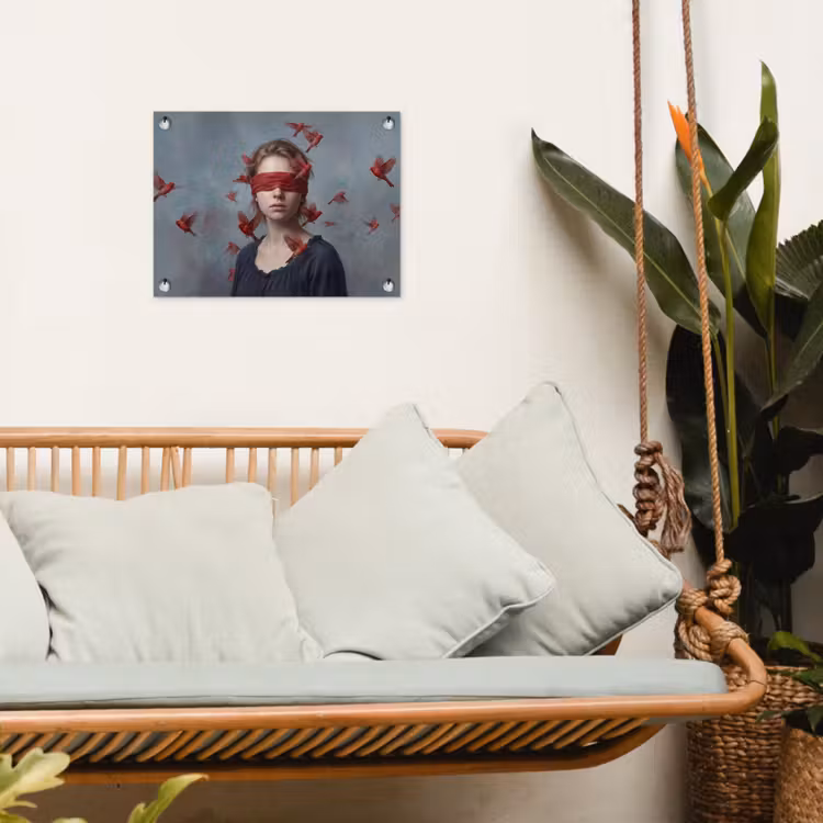 Portret - Krachtig - Rood tuinposter los doek klein -sfeer7