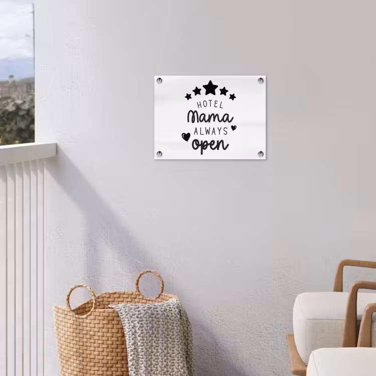 Spreuken - Hotel mama always open - Mama - Quotes tuinposter los doek klein -sfeer8