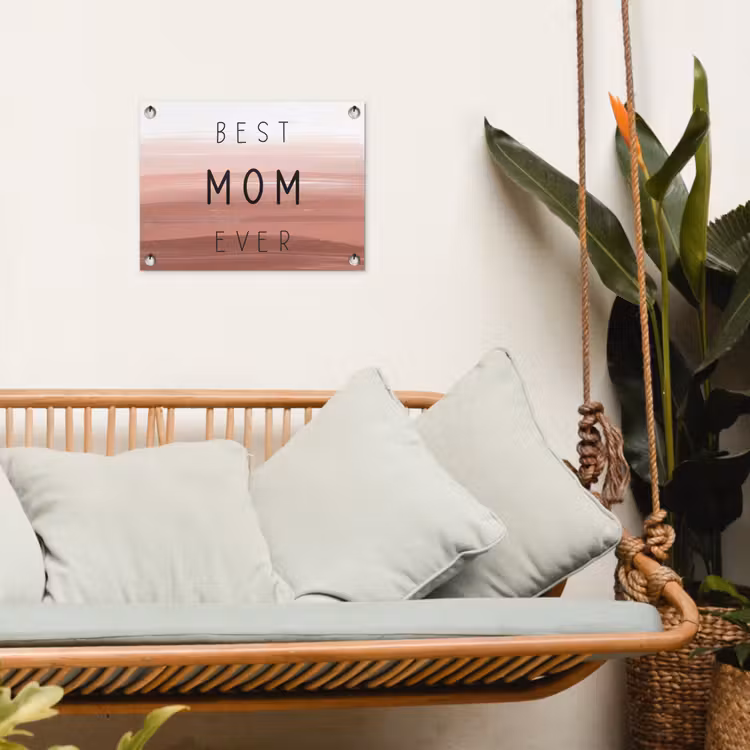 Spreuken - Quotes Best mom ever - Moederdag - Mama - Cadeau moederdag tuinposter los doek klein -sfeer7