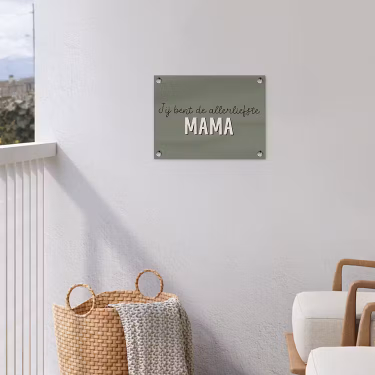 Spreuken - Quotes Jij bent de allerliefste Mama - Moederdag - Moeder cadeautje tuinposter los doek klein -sfeer8