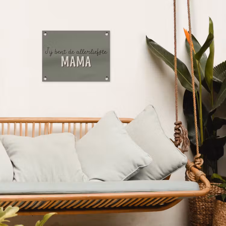 Spreuken - Quotes Jij bent de allerliefste Mama - Moederdag - Moeder cadeautje tuinposter los doek klein -sfeer7
