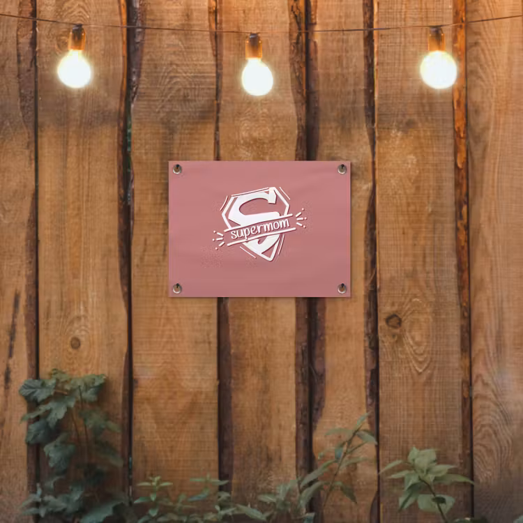 Spreuken - Supermom - Moeder - Quotes tuinposter los doek klein -sfeer1