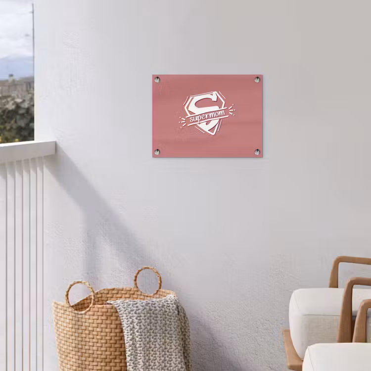 Spreuken - Supermom - Moeder - Quotes tuinposter los doek klein -sfeer8