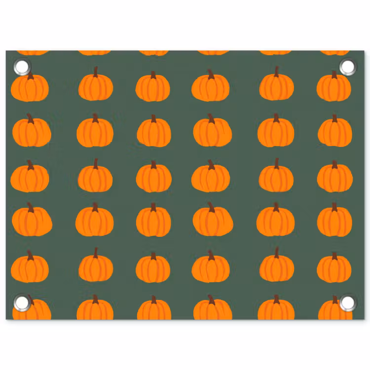 Pompoen - Patroon - Oranje tuinposter los doek klein 239 -3d