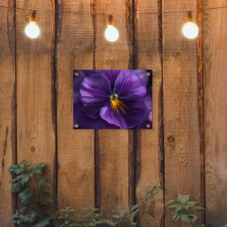 Paars - Viool - Diepte tuinposter los doek klein -sfeer1