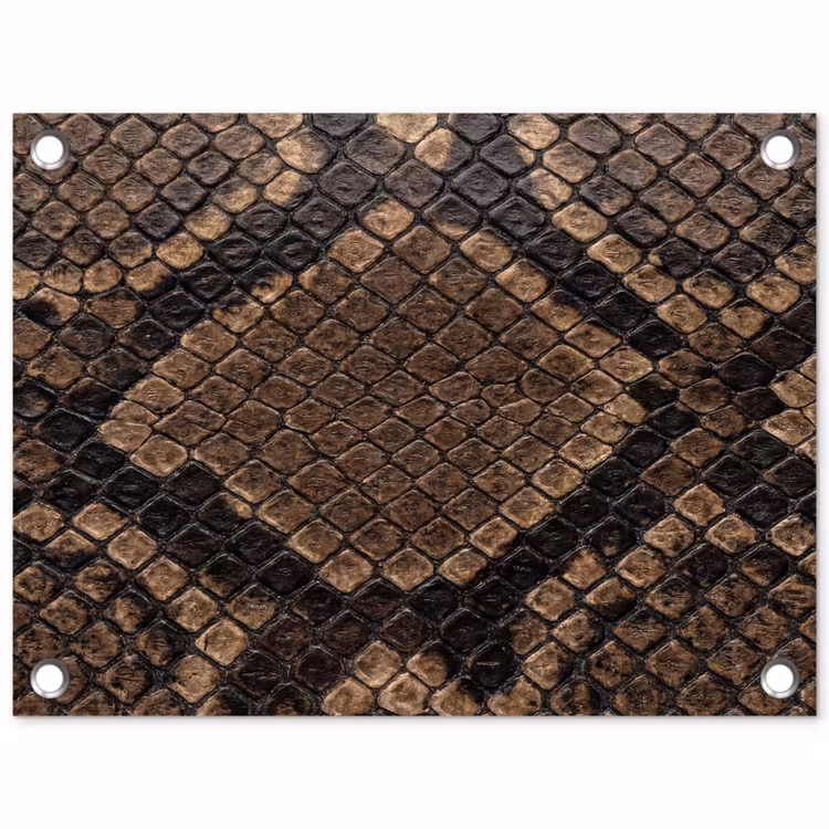 Python - Schubben - Brons tuinposter los doek klein -3d