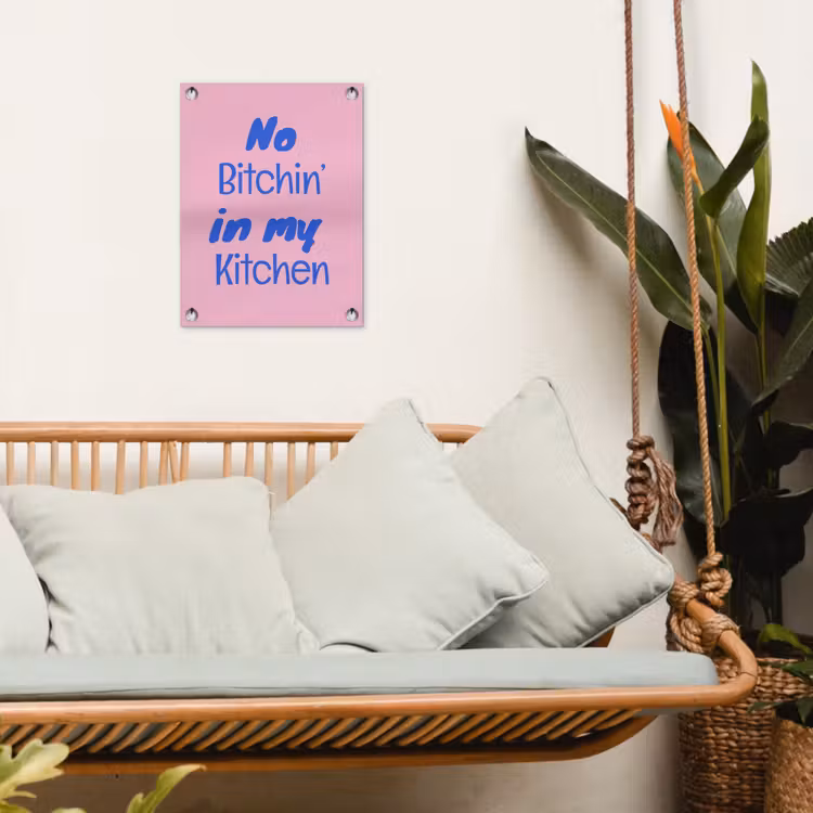 Quote - Blauw - Lettertype - Keuken tuinposter los doek klein -sfeer7