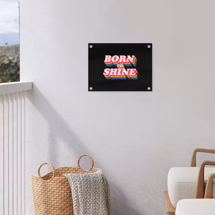 Quote - Regenboog - Roze - Zwart tuinposter los doek klein -sfeer8