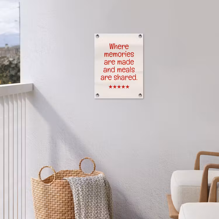 Quote - Sterren - Rood - Memories tuinposter los doek klein -sfeer8