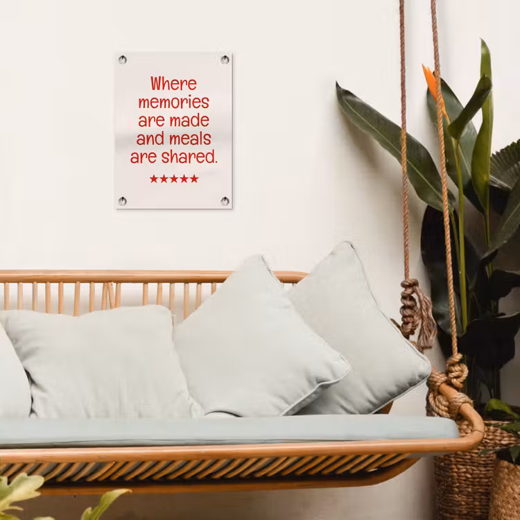 Quote - Sterren - Rood - Memories tuinposter los doek klein -sfeer7