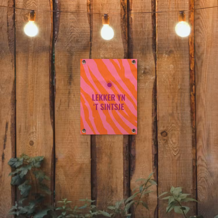 Quote - Zomer - Roze tuinposter los doek klein -sfeer1