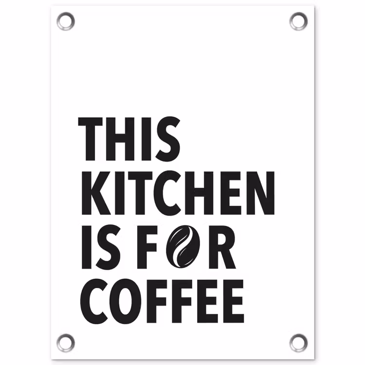 Quotes - Koffie - Bonen - Modern tuinposter los doek klein -3d