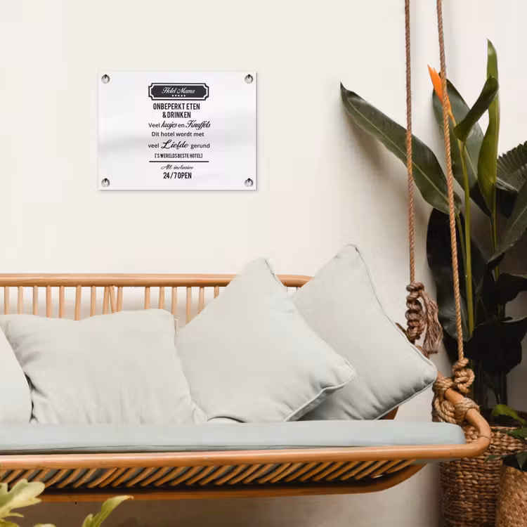 Quotes - Mama - Spreuken - Hotel mama tuinposter los doek klein -sfeer7
