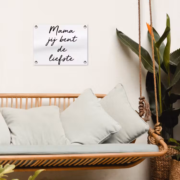 Quotes - Mama jij bent de liefste - Moeder - Spreuken tuinposter los doek klein -sfeer7