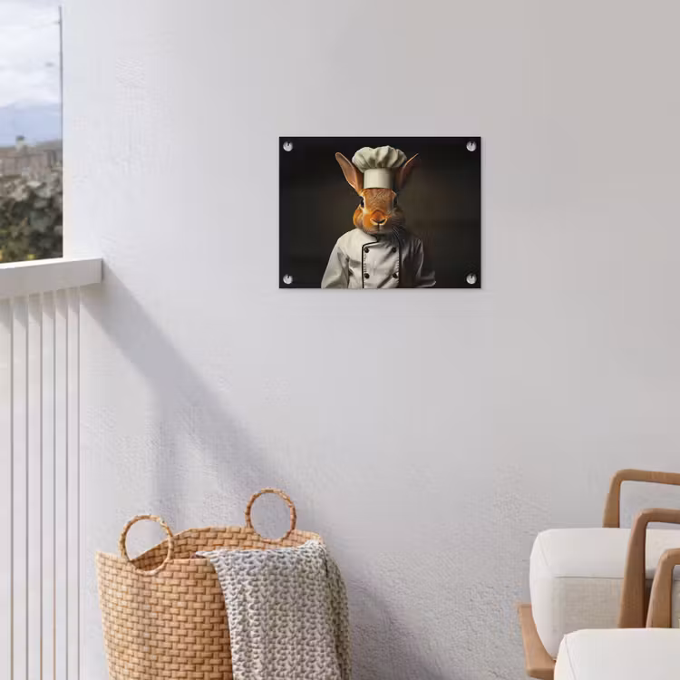 Konijn - Kok - Dier tuinposter los doek klein -sfeer8