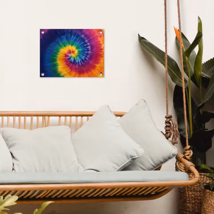 Regenboogkleuren - Spiraal - Kleurrijk tuinposter los doek klein -sfeer7