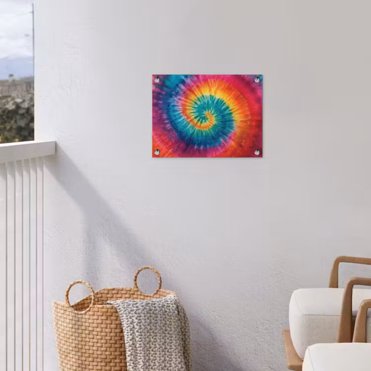Regenboogkleuren - Tie dye - tuinposter los doek klein -sfeer8