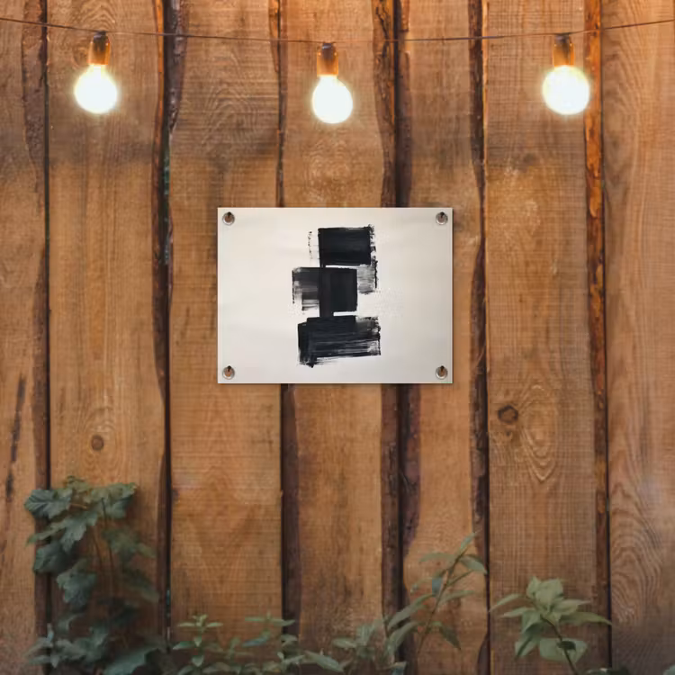 Rechthoeken - Penseelstreken - Abstract - Zwart tuinposter los doek klein -sfeer1