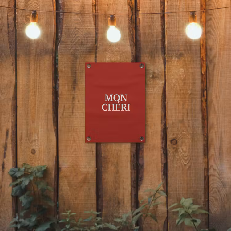 Rood - Frans - Quotes tuinposter los doek klein -sfeer1