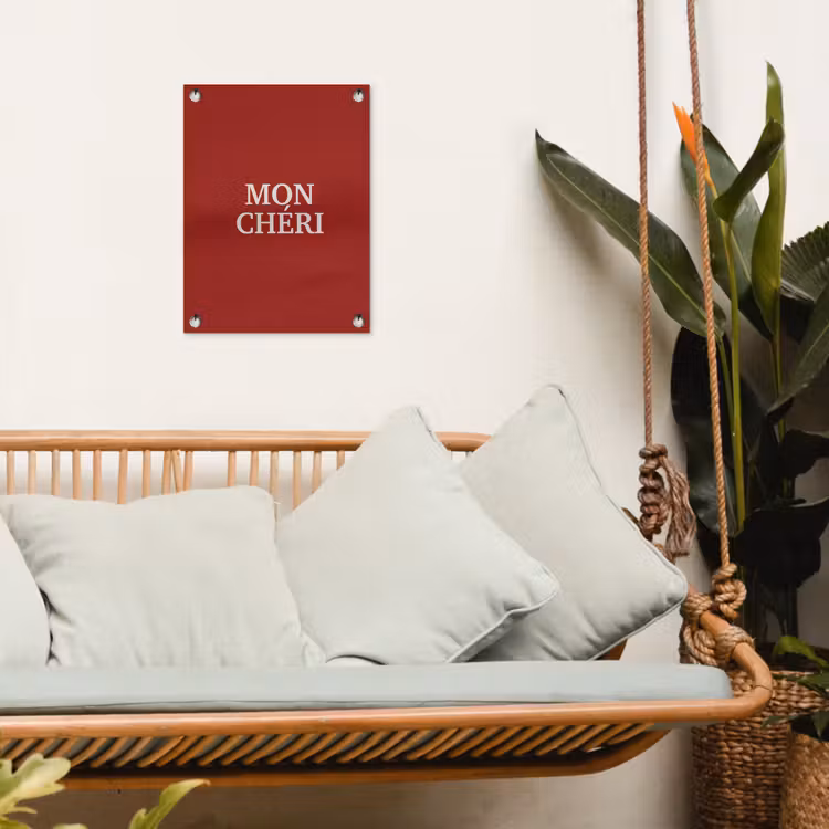 Rood - Frans - Quotes tuinposter los doek klein -sfeer7