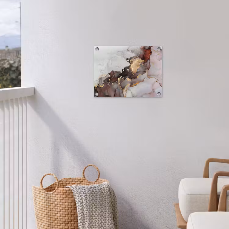 Rood - Marmer - Goud tuinposter los doek klein -sfeer8