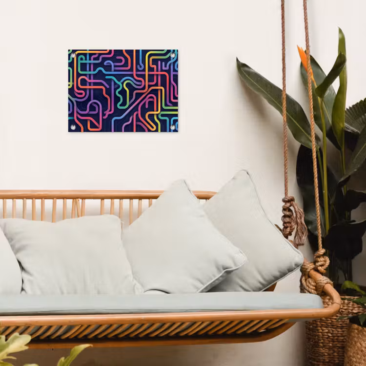 Retro - Abstract - Neon tuinposter los doek klein -sfeer7