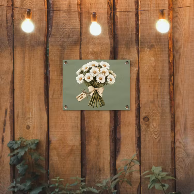 Lint - Boeket - Groen - Quote tuinposter los doek klein -sfeer1